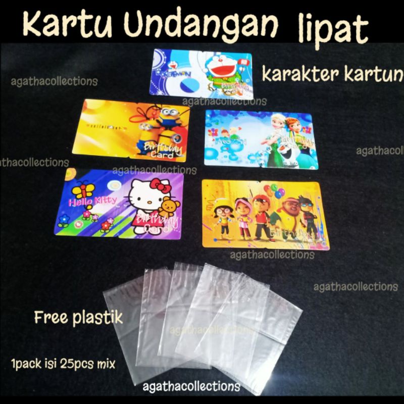 kartu undangan lipat kartu undangan ulang Tahun mix