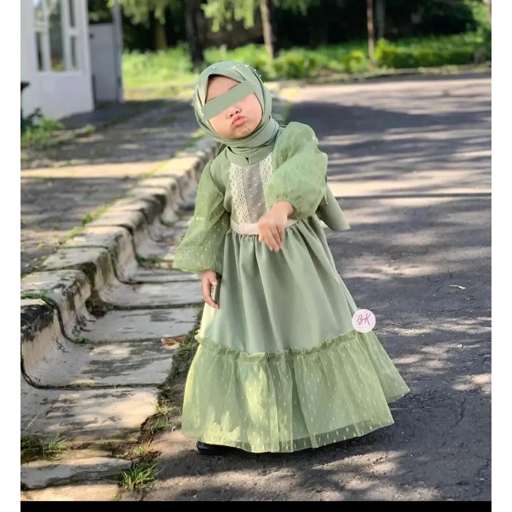 Baju Gamis Anak Umur 3 4 5 6 7 8 9 10 Tahun Al Mirna Kids Baju Muslim Anak Perempuan Matt Shakila Mix Tile Dot Fashion Muslim Anak Size L Dan XL