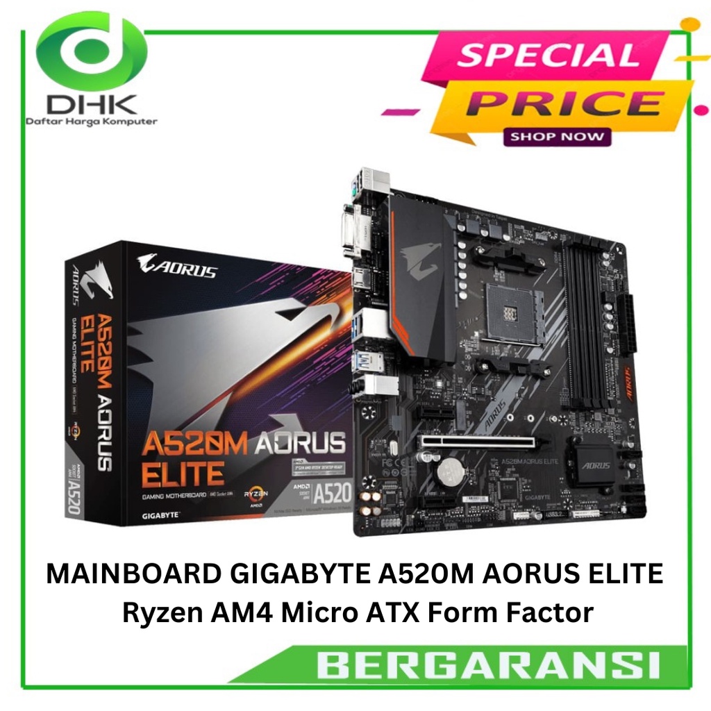 MAINBOARD GIGABYTE A520M AORUS ELITE Ryzen AM4 Micro ATX Form Factor