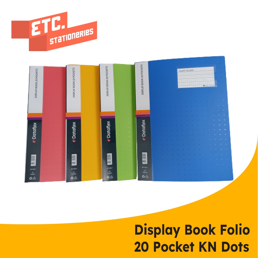 

Dataflex Display Book / Document Keeper / Clear Holder 20 Pockets Motif Dots Pastel DF-861