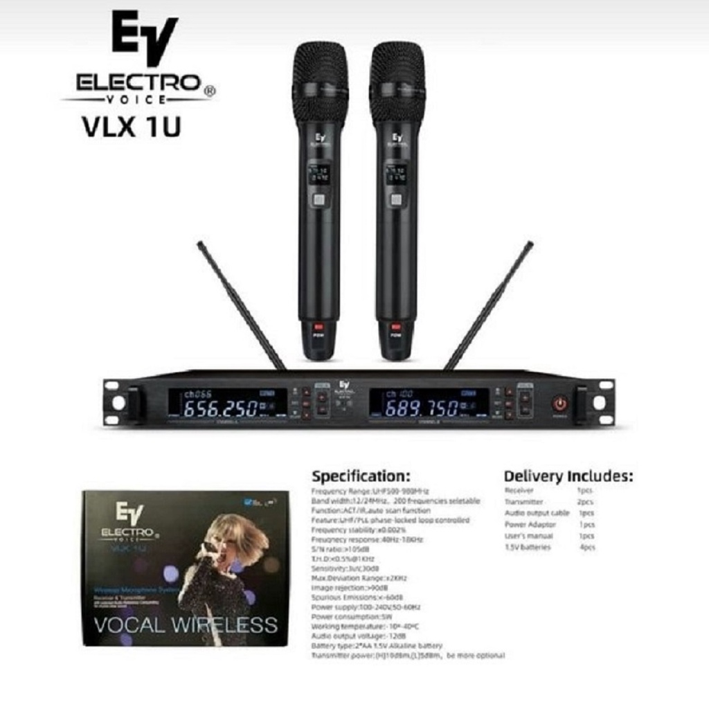 Mic Wireless Electro voice EV VLX 1U ORIGINAL