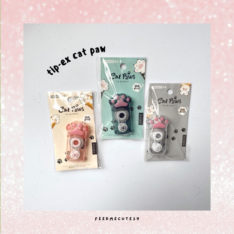 

tip-ex cat paw | Feedmecutesy | atk alat tulis lucu anak import