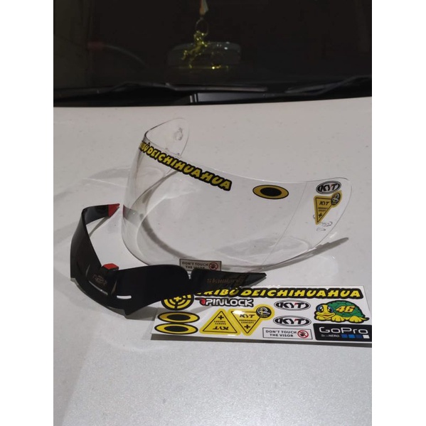 COD ⭐paket kaca visor KYT Rc7 irdium rainbow drak smoke clear /KYT k2r/ kyt r10 + Spoiler KYT / gratis stiker visor