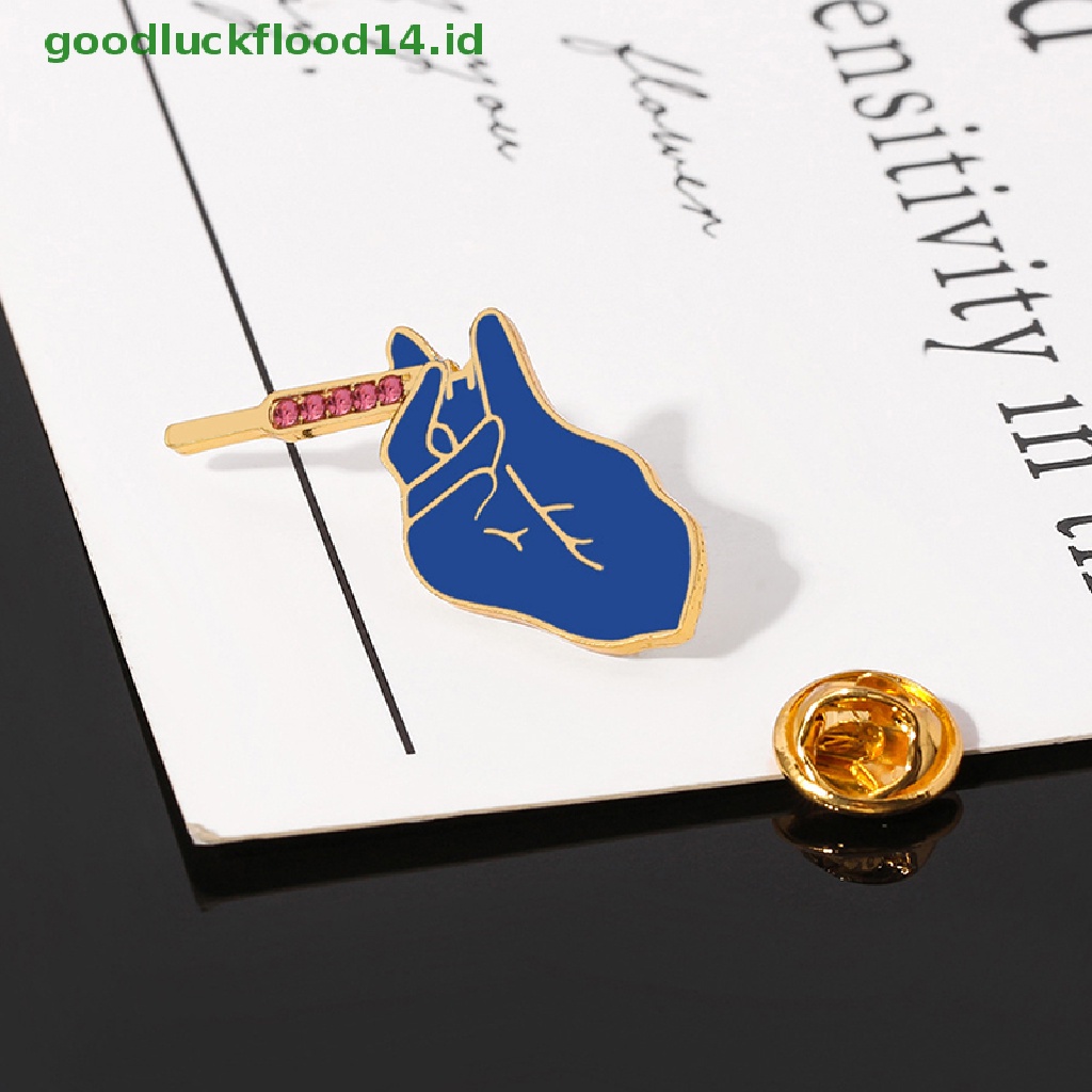 [GOOGFOUR] Enamel Logam Biru Bros Dokter Perawat Hadiah Kristal Kerah Pin Wanita Perhiasan [TOP]