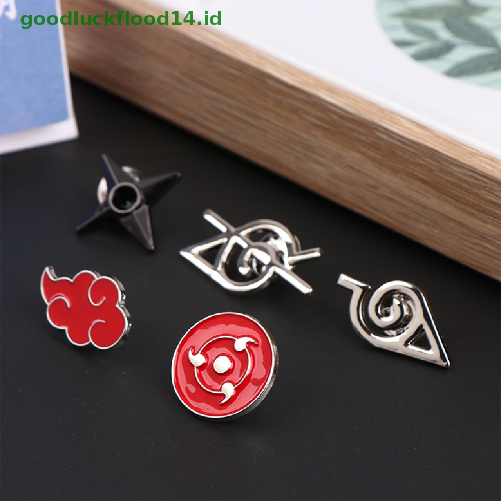 [GOOGFOUR] Akatsuki Red Cloud Bros Wanita Di Baju Anime Naruto Aksesoris Itachi Tas Lencana Di Ransel Perhiasan Hadiah Pria [TOP]