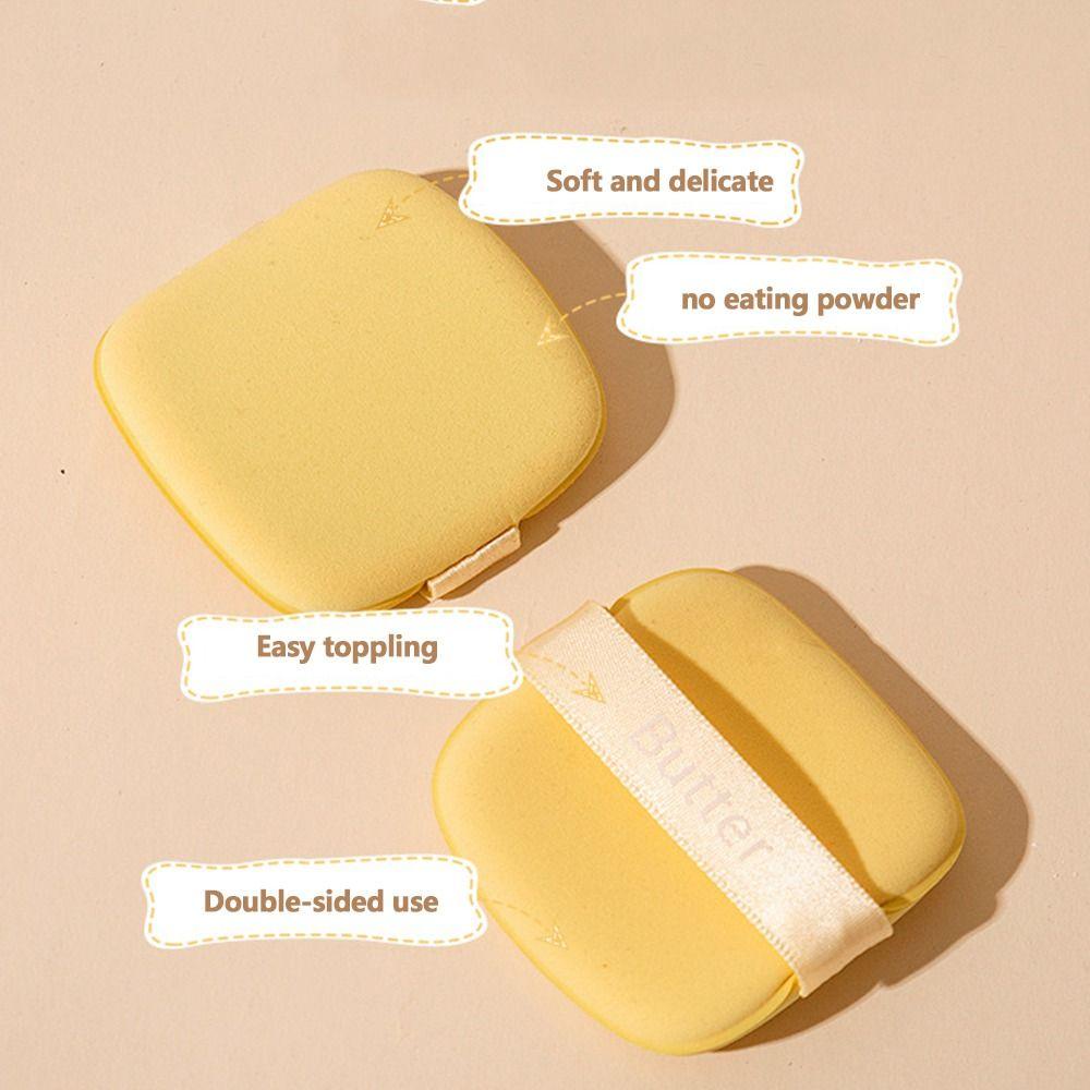 Agustina Puff Kosmetik Wanita Kuning Super Lembut Kecantikan Pemula Facial Concealer Kering Basah Dual-use Makeup Tools Air Cushion Puff