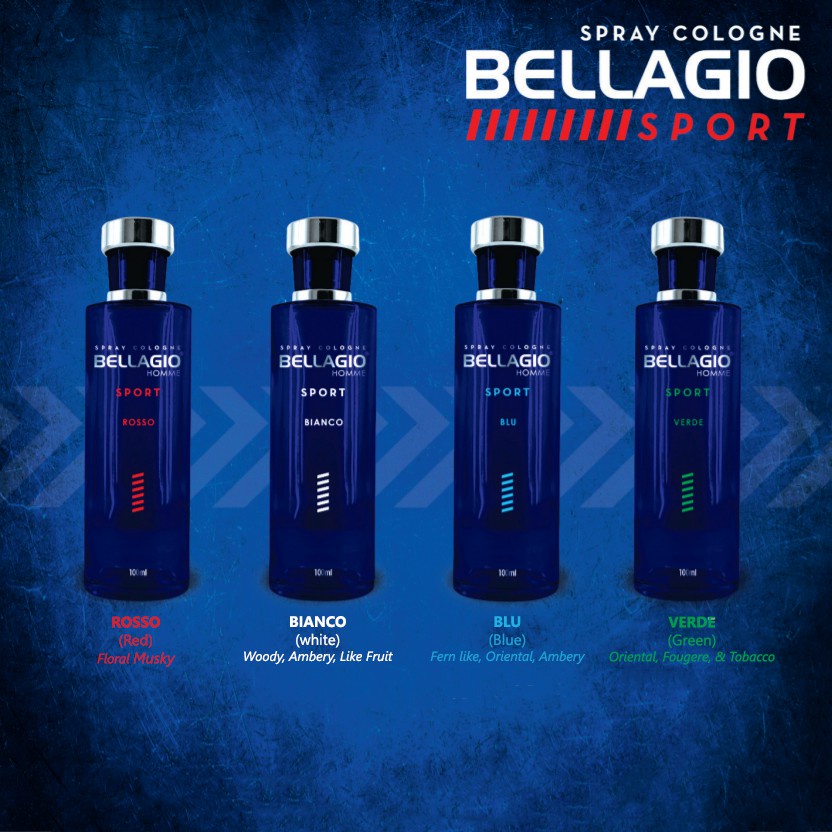 [BOTOL KACA BIRU] BELLAGIO SPORT Parfum Spray Cologne Botol Kaca - 100ml