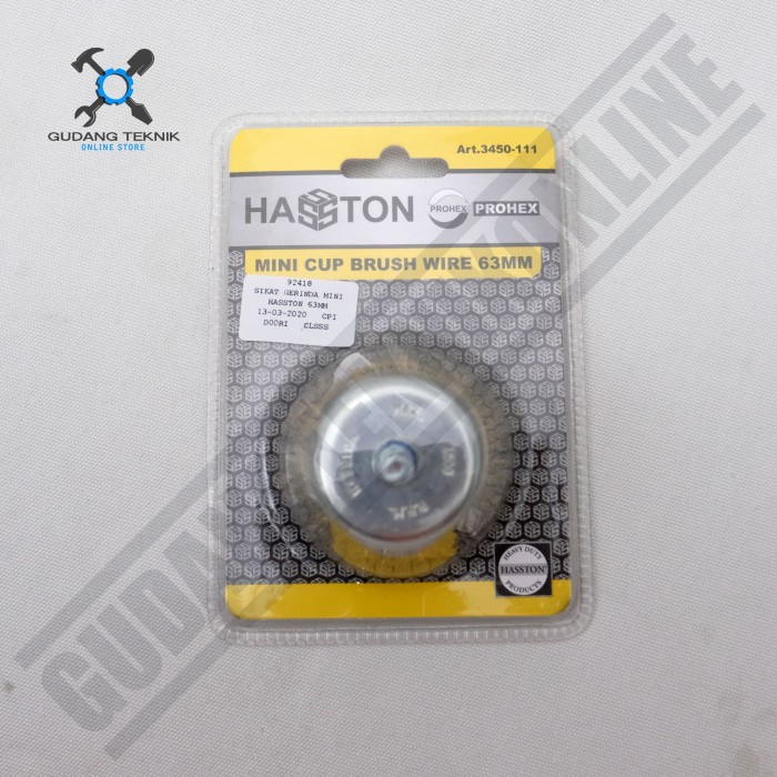 Sikat Gerinda Mini Model Mangkok 63mm 3450-111 HASSTON / Mini Cup Brush Wire Sikat Kawat Baja 63 mm 3450 111 HASSTON