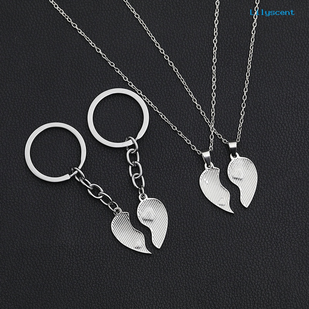 Ls 2set Kalung Sister Bentuk Hati Gantungan Kunci Lucu Stainless Tahan Lama Untuk Hadiah