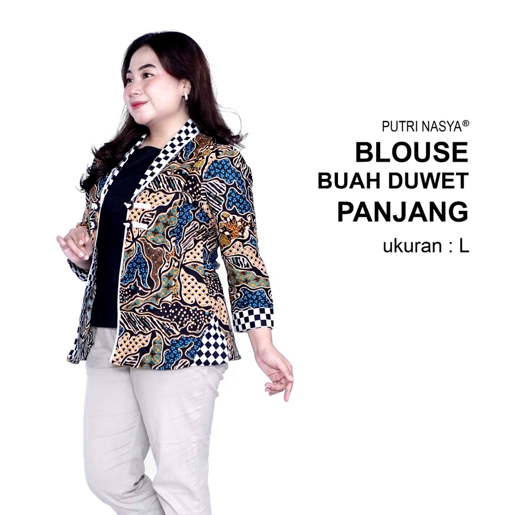 Blouse Big Size Wanita Atasan Batik Lengkap S-M-L-XL-2L-3L-4L-5L-6L-7L Model Blus Jumbo Seragam Batik / Atasan Formal Kantor Wanita / Pakaian Batik Bahan Katun Super Bigsize / Pakaian Kerja Jumbo Wanita Kekinian LD 140