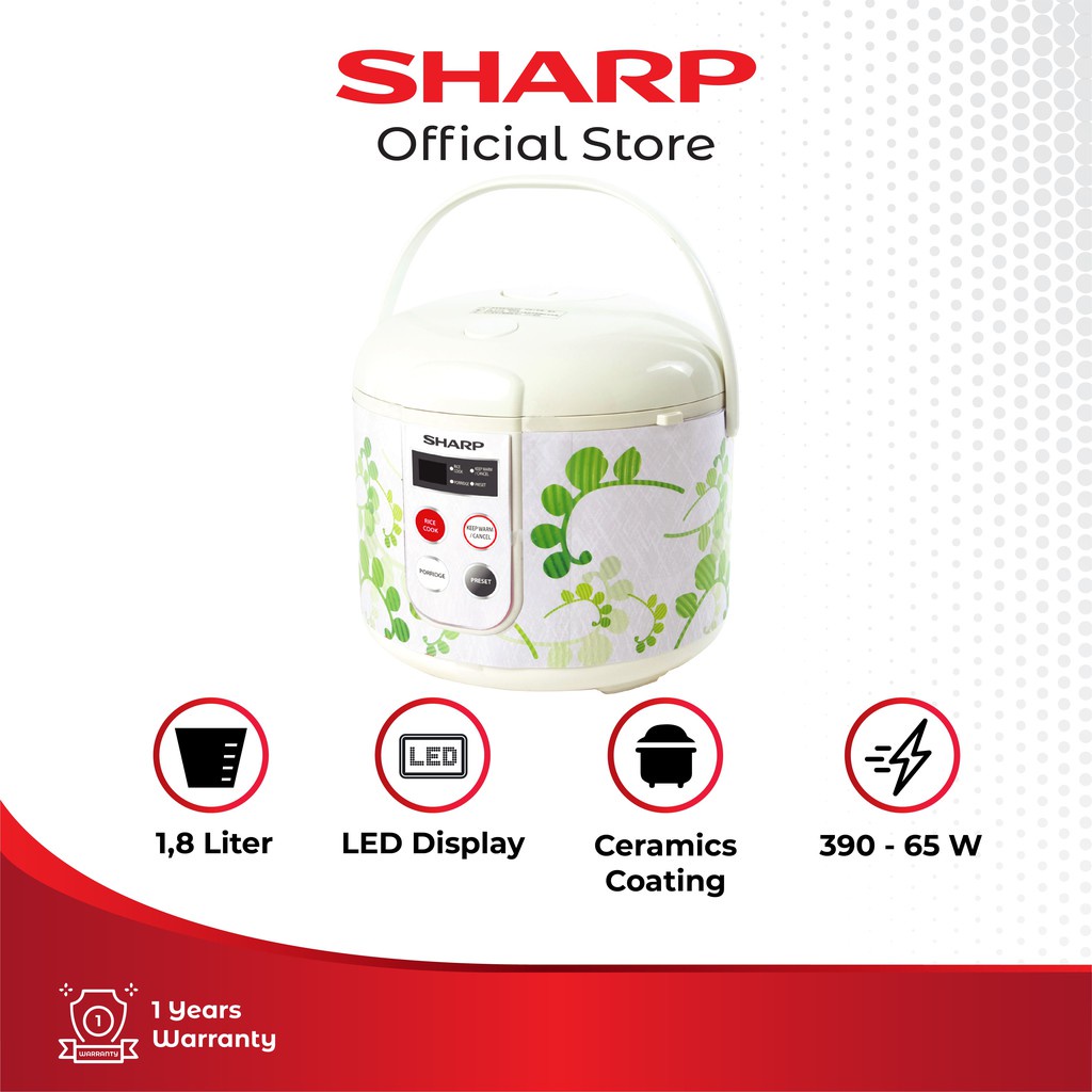 Sharp Rice Cooker KS-T18TL-GR/RD 1.8 L