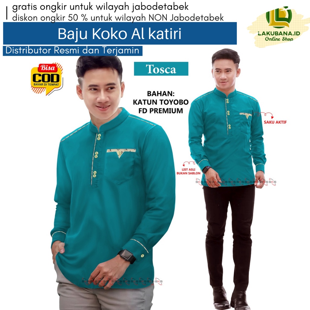 Baju Koko azhar Alkatiri - Baju Koko Azhar Bahan Premium Ready M L XL XXL