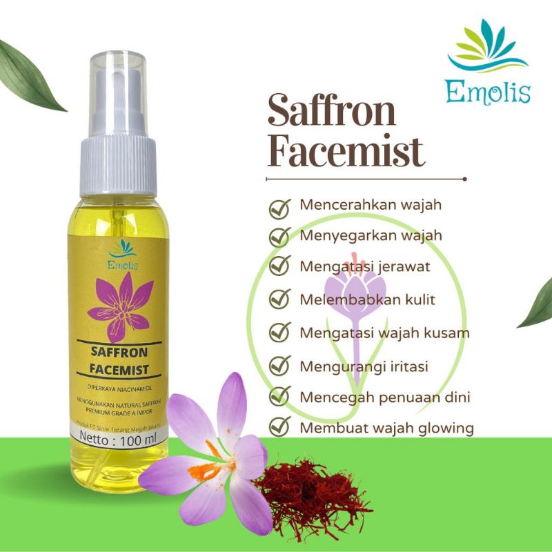 Face Mist Saffron GLOWING dengan BUNGA SAFRON ASLI dan VITAMIN C 100ml