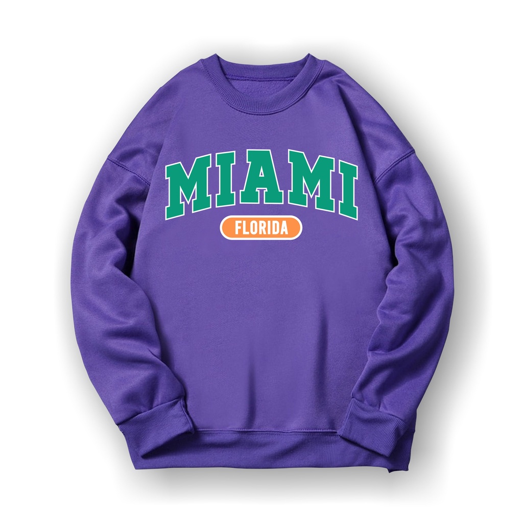 MIAMI FLORIDA Sweater Crewneck Print DTF II MIAMI FLORIDA Sweatshirt Basic II  Sz M - XL Anak &amp; Dewasa ( Pria &amp; Wanita )