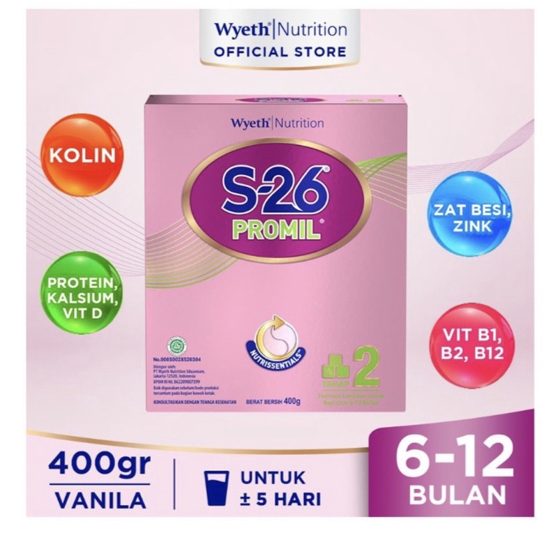 Susu Formula S-26 Promil Tahap 2 untuk Usia 6-12 Bulan