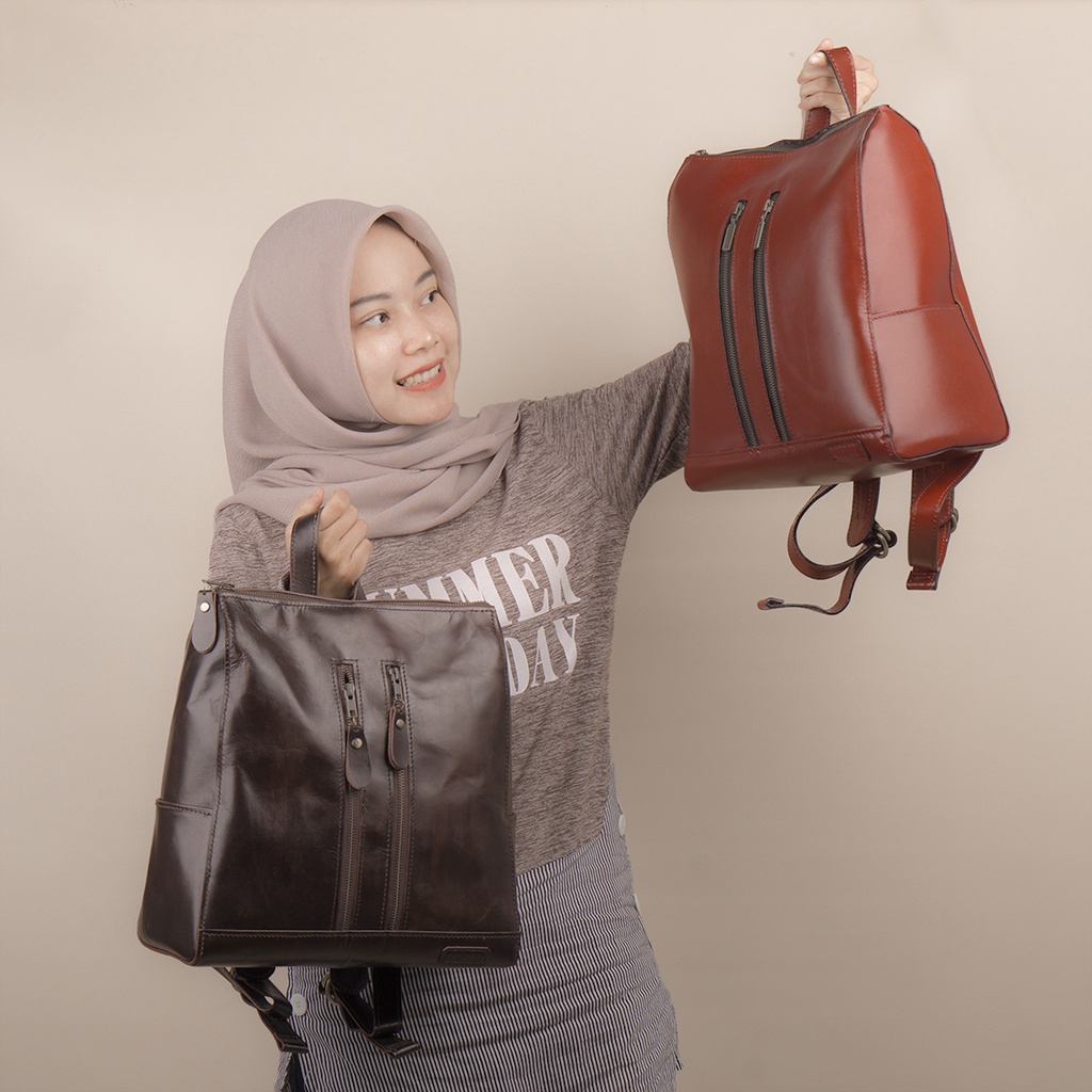 Lecari Dorato Back Pack Leather Tas Ransel Kulit Asli Wanita