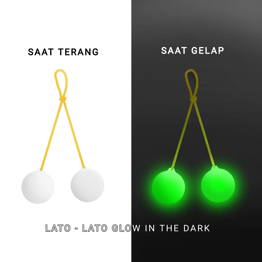 Mainan Lato Lato Glow in The Dark Mainan Viral Nyala Saat Gelap bunyi tek tek