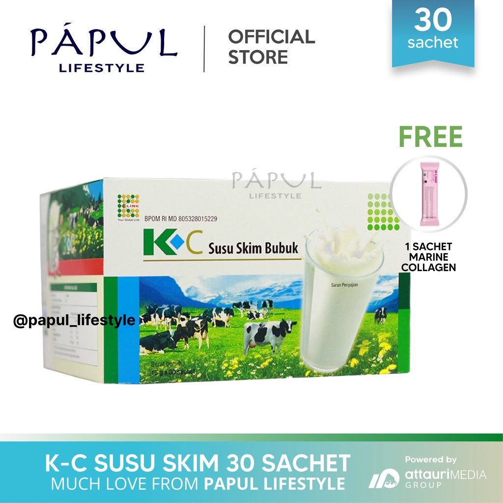 

K-C Susu Skim Bubuk (1 Box isi 15 Sachet & 30 Sachet) Susu Skim K-Link Original Skim Milk Powder New Zealand Untuk kekebalan Tubuh Memelihara Kesehatan Tubuh K Link Official Store K-Link Original Store Papul Lifestyle Attauri