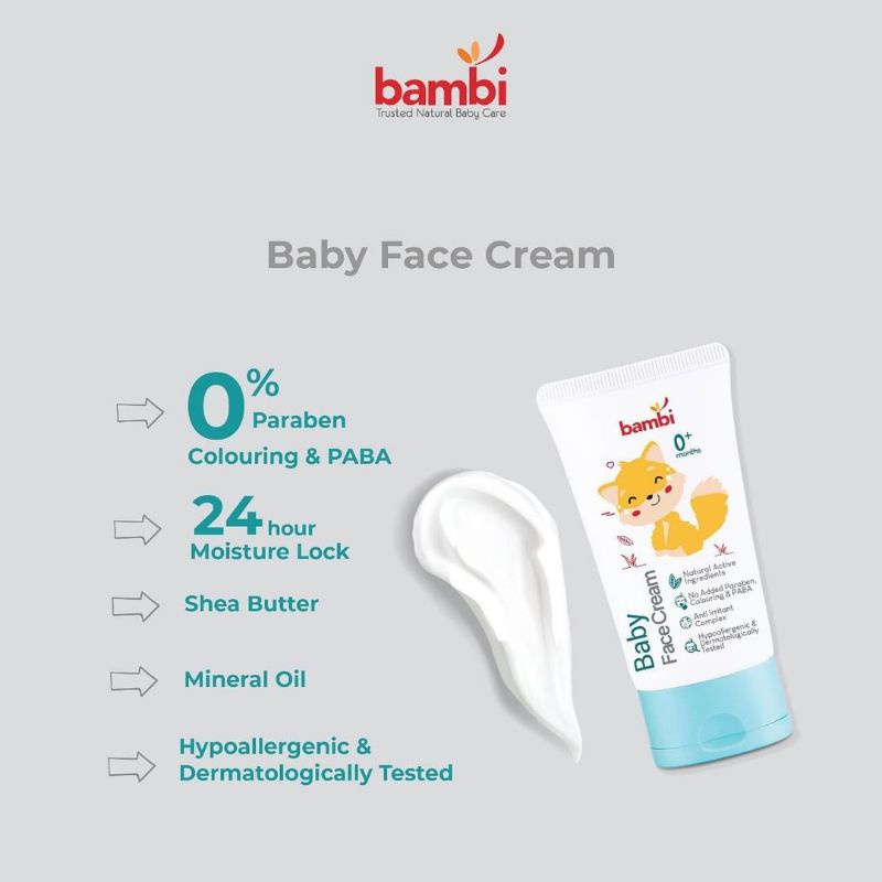 BAMBI Baby Facial Cream 50ml Krim Wajah untuk Bayi Face Cream