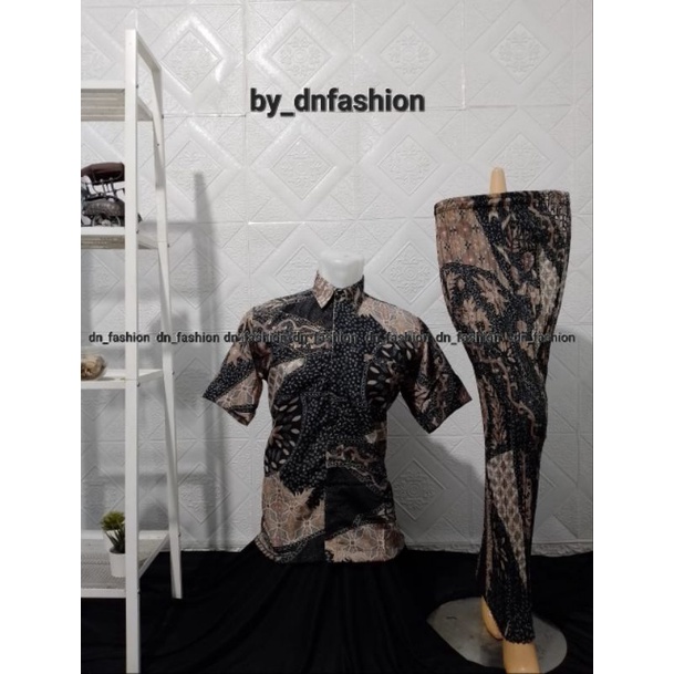 BATIK COUPLE/KEMEJA BATIK COUPLE/BATIK COUPLE LENGAN PENDEK/KEMEJA BATIK/ROK PLISKET/BATIK TERLARIS