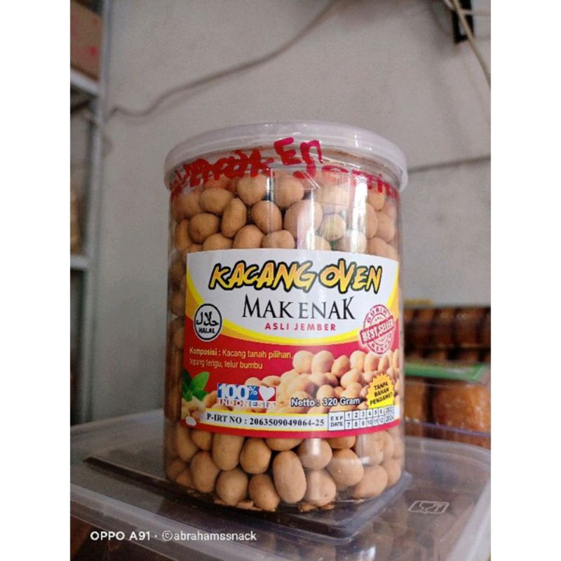 

KACANG OVEN JEMBER MAK ENAK BERAT 320 GRAM, MAK ENAK ASLI JEMBER