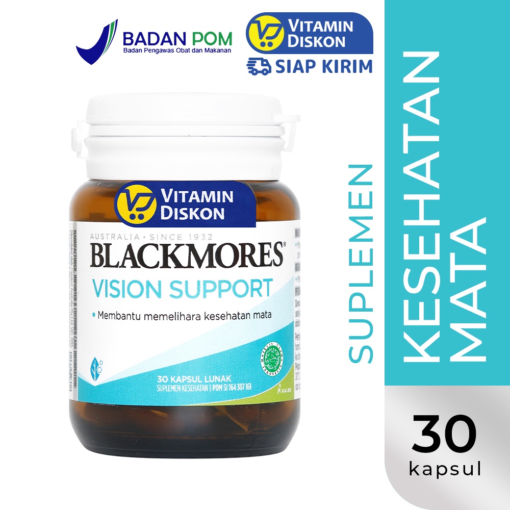 BLACKMORES VISION SUPPORT BPOM KALBE - 30 CAPS  | Suplemen Peningkat Densitas Dan Kesehatan Mata