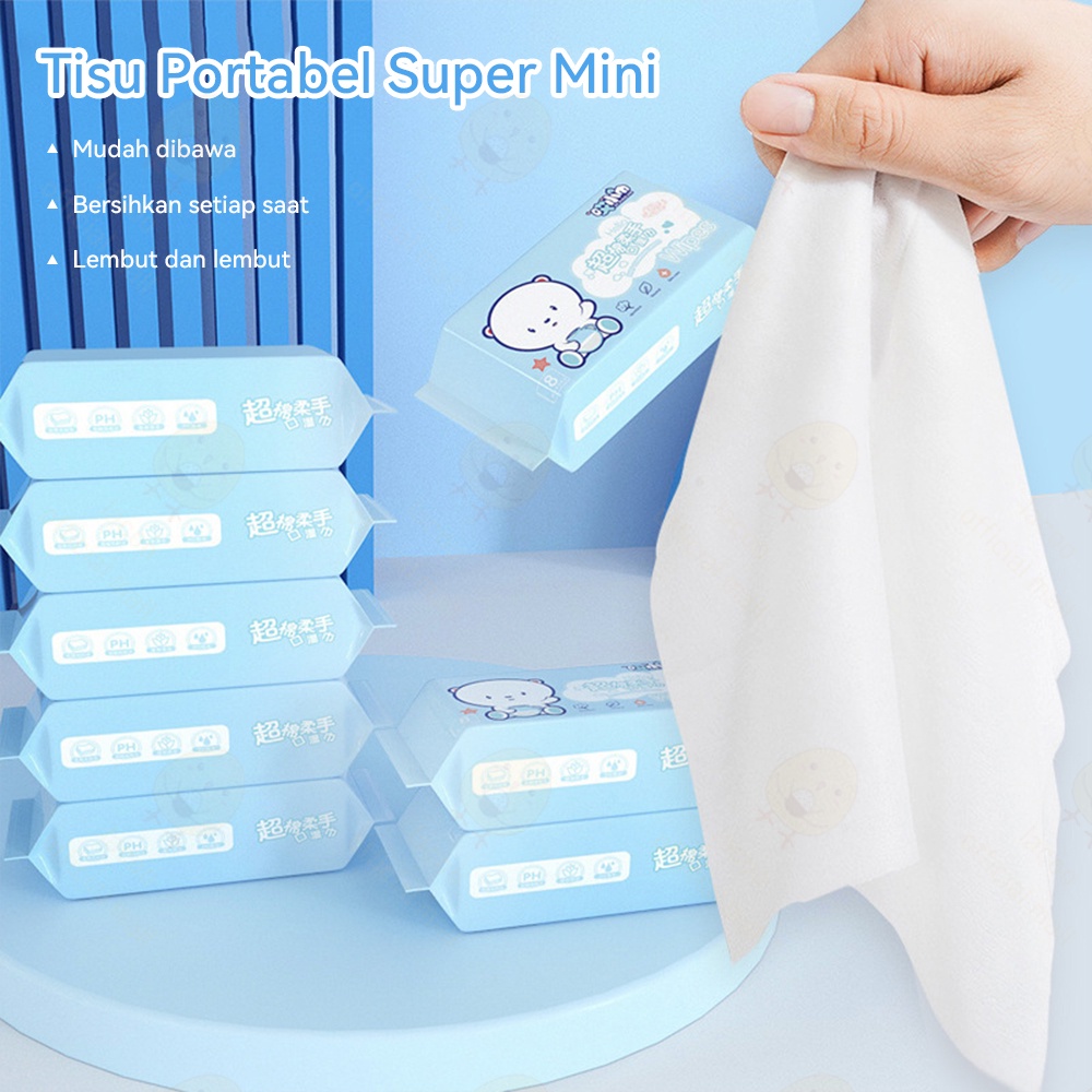 Lacoo Tissue basah mini Tisu basah karakter wet wipes 1 pack isi 8 bungkus