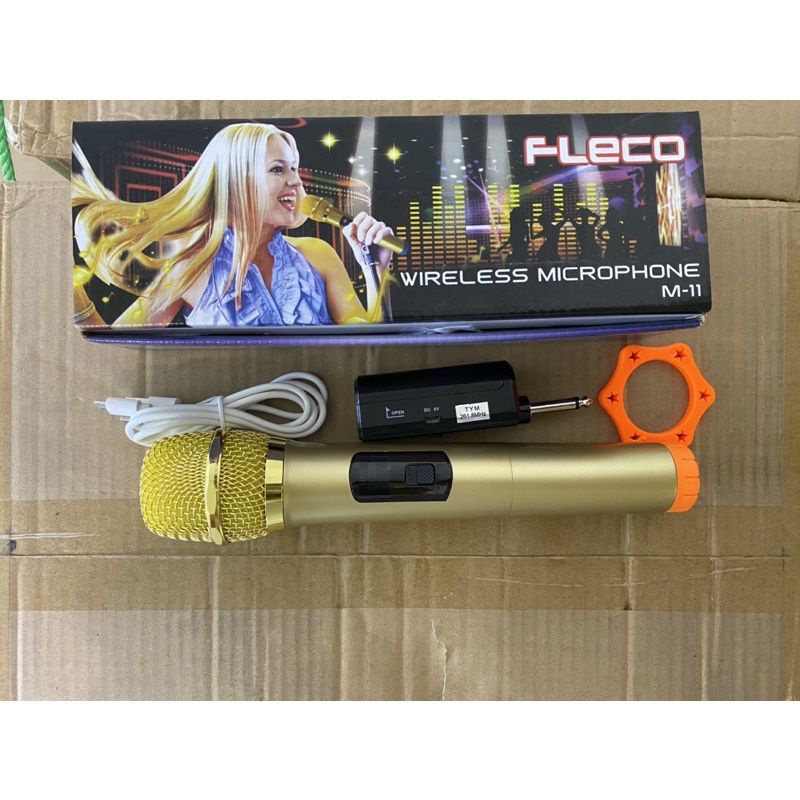 Mic Profesional Microphone Wireless Tanpa Kabel Merek Fleco type M11 - Free Busa /Sarung Mic | Microphone FLECO M-11 Mic wireless Mic Karaoke Single Tanpa Kabel | FMS