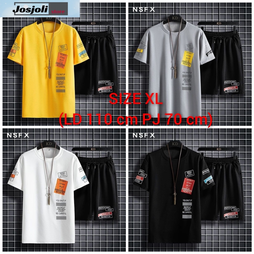 JOSJOLI_STORE/Stelan Refull/Satu Stel Atasan dan Bawahan Pria Dewasa/L XL