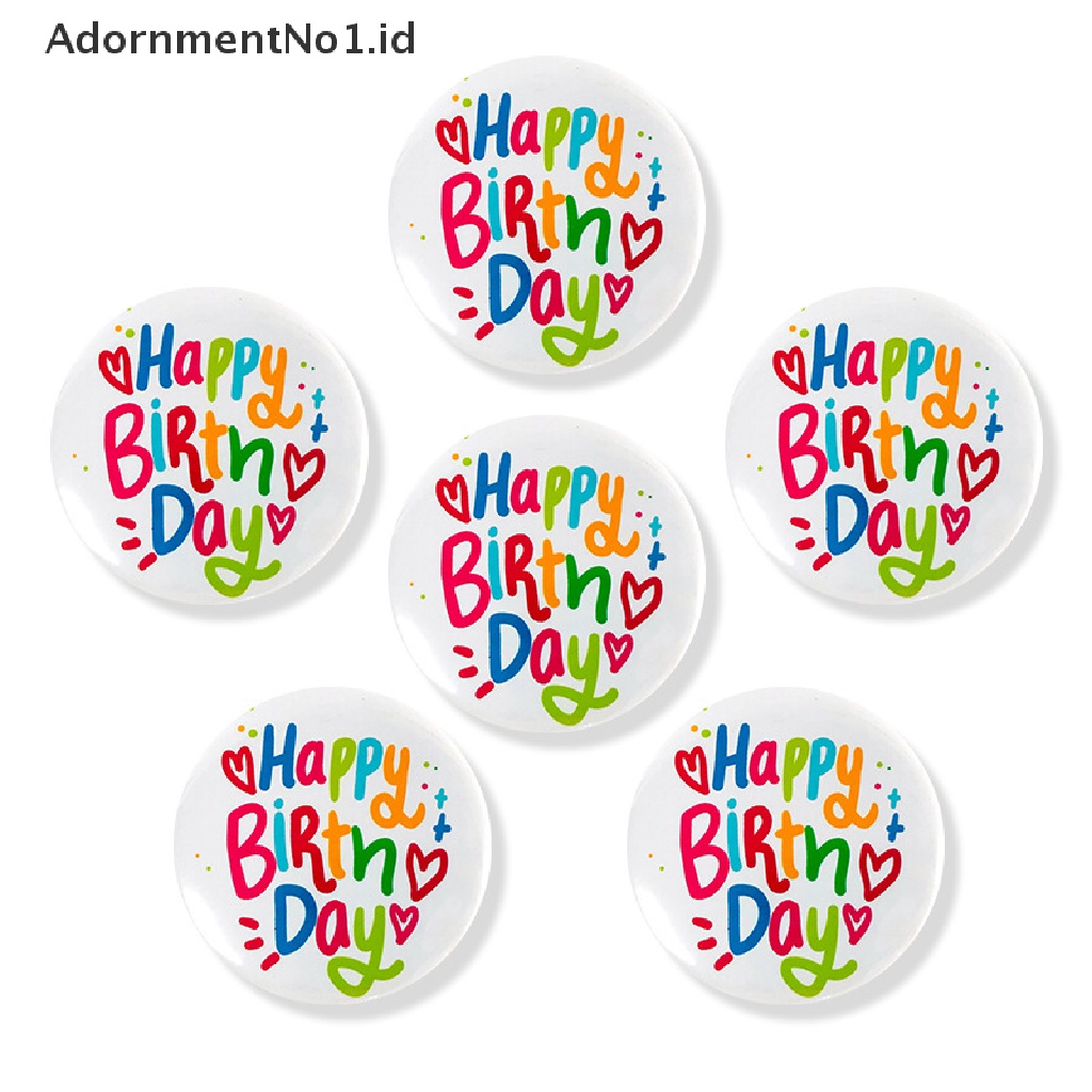 [AdornmentNo1] Happy Birthday Badge Bros Pin Button Badge Berbagai Pola Birthday Party Badge Ulang Tahun Kekinian Dekorasi Pesta [ID]