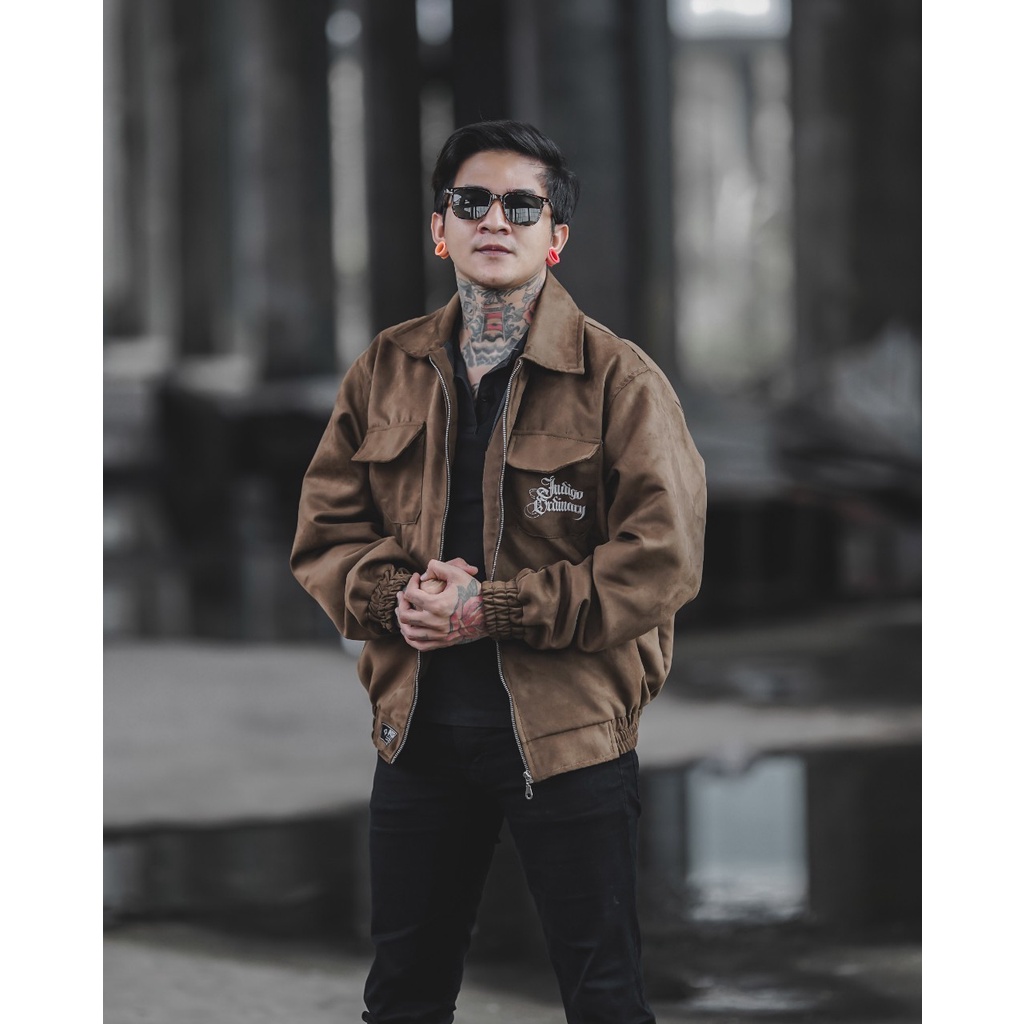 Jaket Bomber Flight  Casual Pria Wanita Indigo -Jaket Casual XL