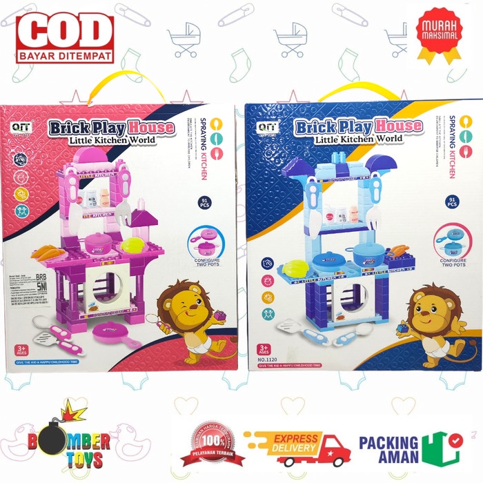 MAINAN ANAK BRICK PLAY HOUSE MAINAN MASAK MASAK KITCHEN KADO TERBAIK