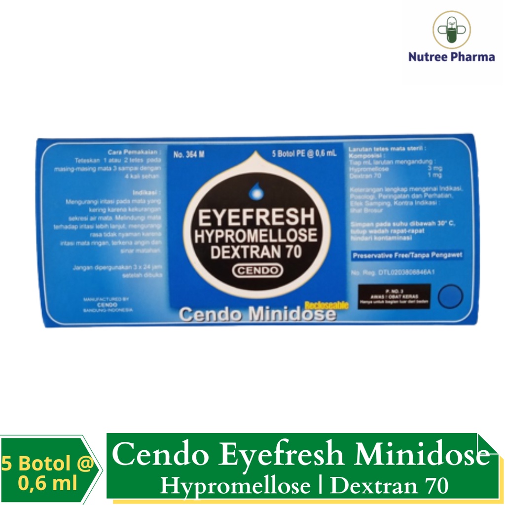 Cendo Eyefresh Mini Dose 0.6 ml Obat Tetes Mata Iritasi Ringan ( isi 5 Botol)