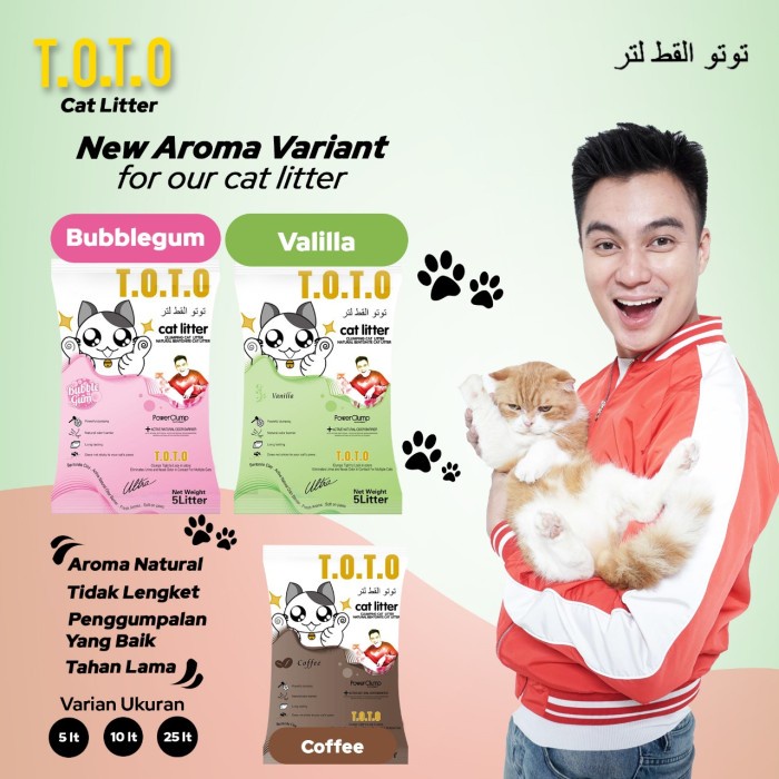 Pasir Kucing TOTO 25ltr - Pasir Gumpal Wangi (OJOL)