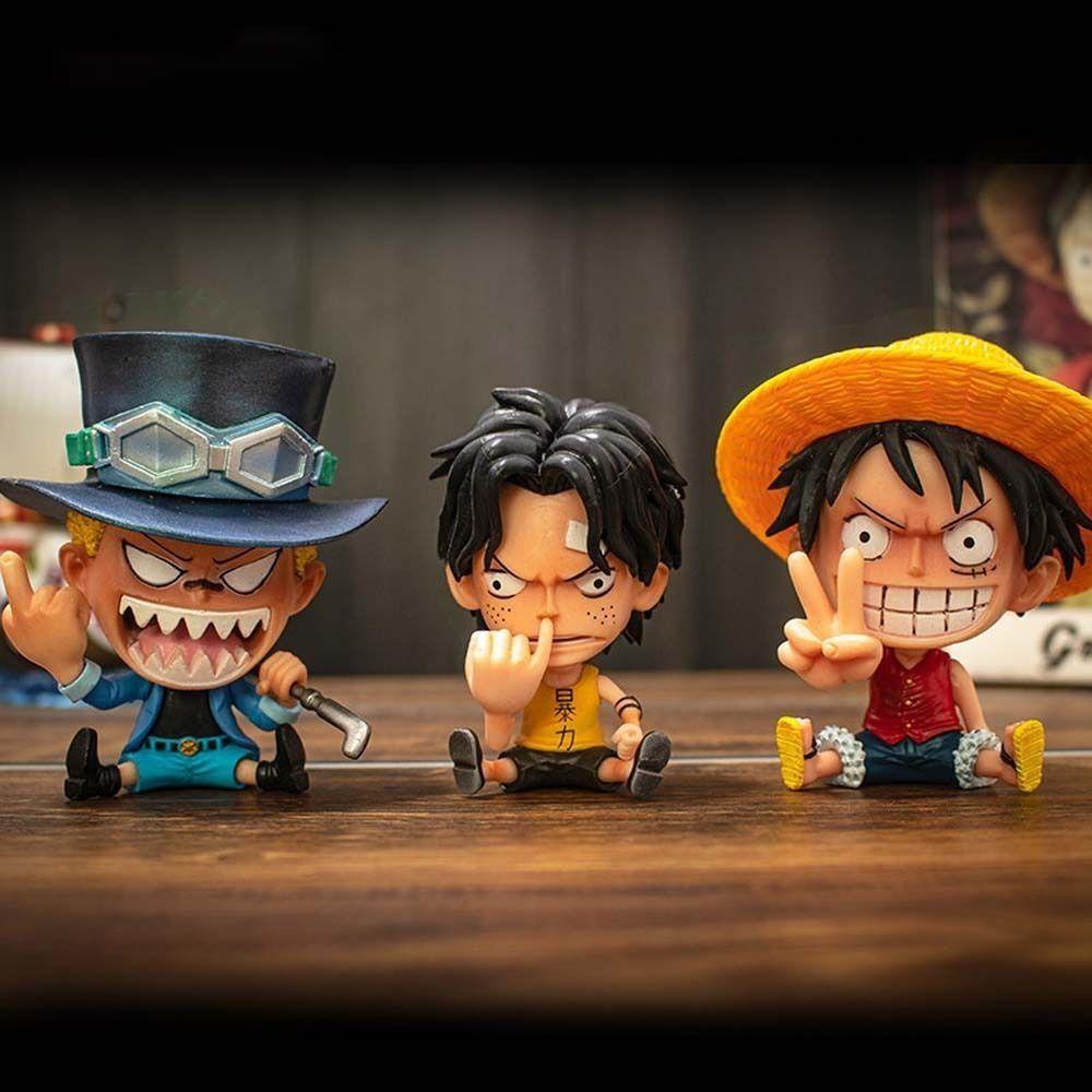 Mxbeauty Monkey D Luffy Model Mainan 9CM Doflamingo Anime Jepang Sanji Ace Hiasan Desktop Robin Boa Hancock Nami Patung Anime