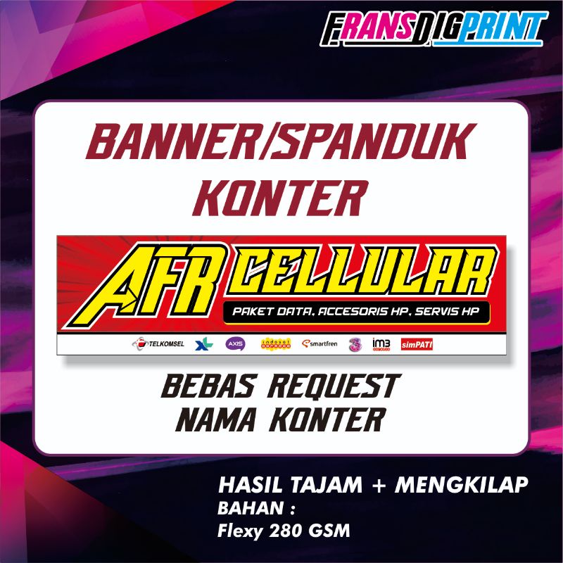 Spanduk konter banner konter banner pulsa