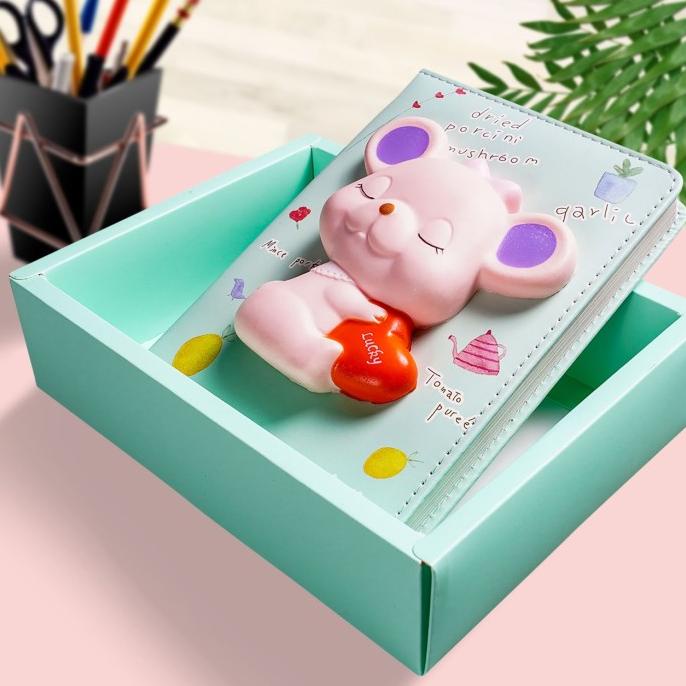 

Notebook Squishy Diary lucu / Agenda jurnal / Buku tulis PINK MOUSE