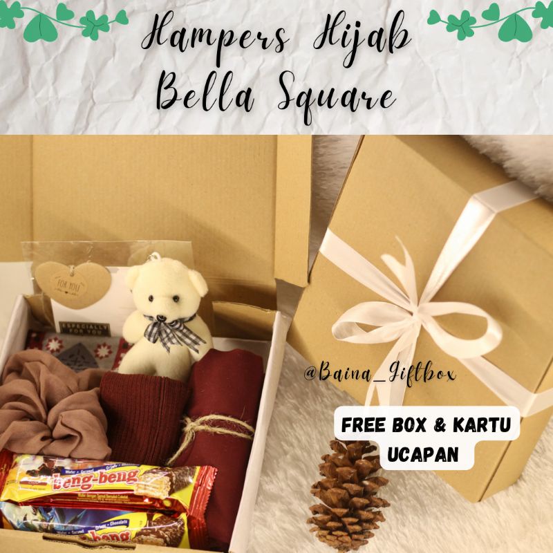 

[HAMPERS HIJAB BELLA SQUARE POLOS] HAMPERS BIRTHDAY MUSLIMAH / GIFTBOX MURAH AESTHETIC