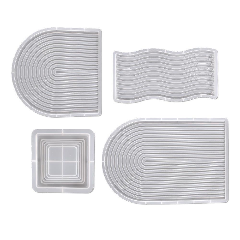 Pineapple Tray Silicone Mold Cetakan Piring Bentuk U Gypsum Beton Geometris