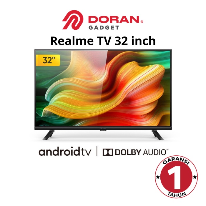 Realme Smart LED TV 32" 32 in inch Android 9.0 Bezel-less Dolby Audio HD Netflix - Garansi 1 Tahun