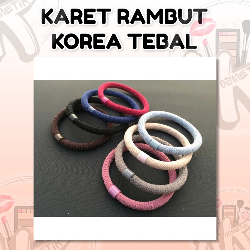 KARET RAMBUT KOREA TEBAL POLOS ( WARNA RANDOM )