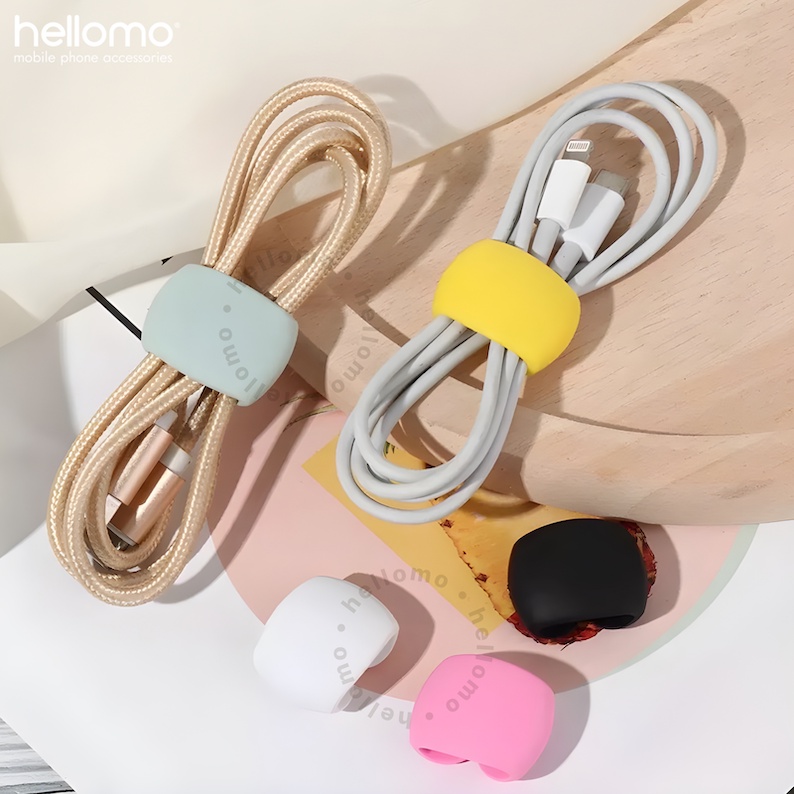 Holder Ikat Kabel / Penjepit Kabel Silikon Klip Kabel Perapi Kabel Charger Clips Cable Universal Organizer Usb Bentuk Bulat Charger Cord Buckle Tali Pengikat Kabel Premium Quality Murah