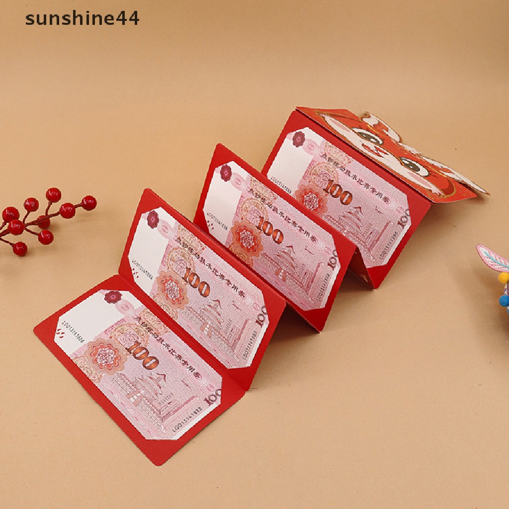 Sunshine Maskot Imlek Shio Kartun Kelinci Merah Packet Amplop Merah Lipat 3d2023musim Semi Festival Hongbao Dekorasi Pesta Ulang Tahun.