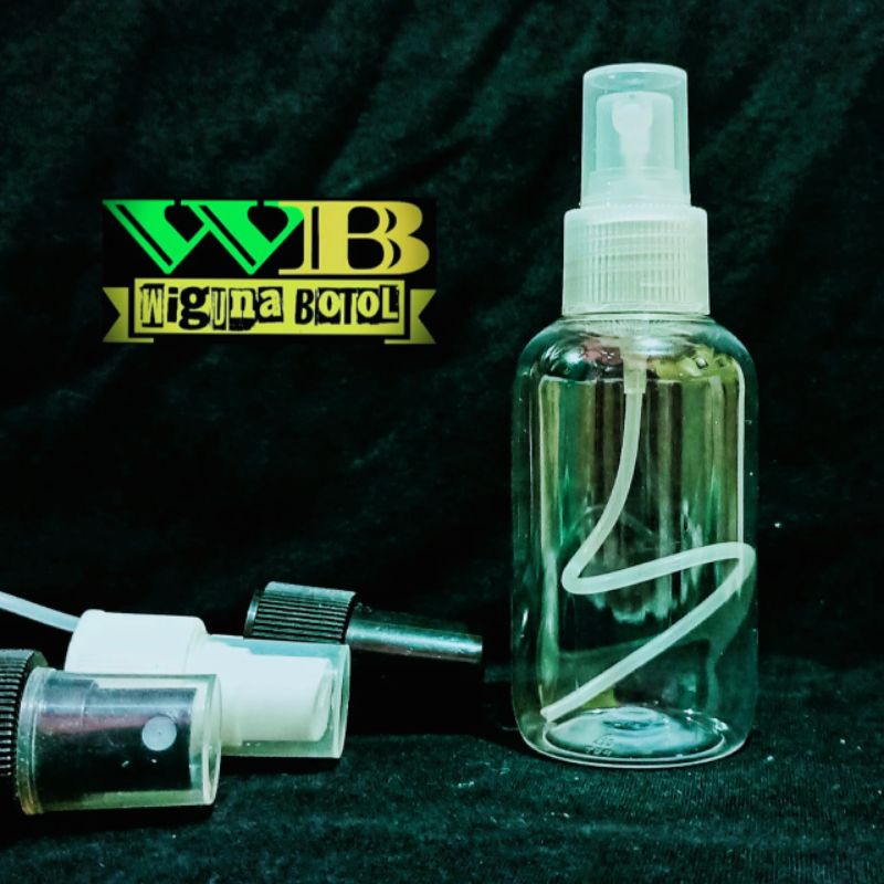 Botol Spray 100ml Bulat / Botol PET SBR 100ml Clear Tutup Spray