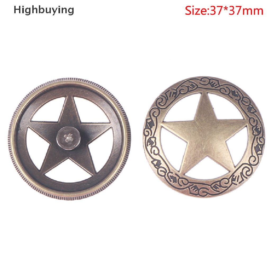 Hbid 10pcs Ranger Star Leathercraft Hatband Conchos Dompet Gesper Gesper Hias Glory