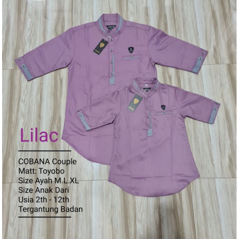 Mizra Store - BAJU KOKO COUPLE AYAH ANAK WARNA UNGU LILAC LENGAN 3/4