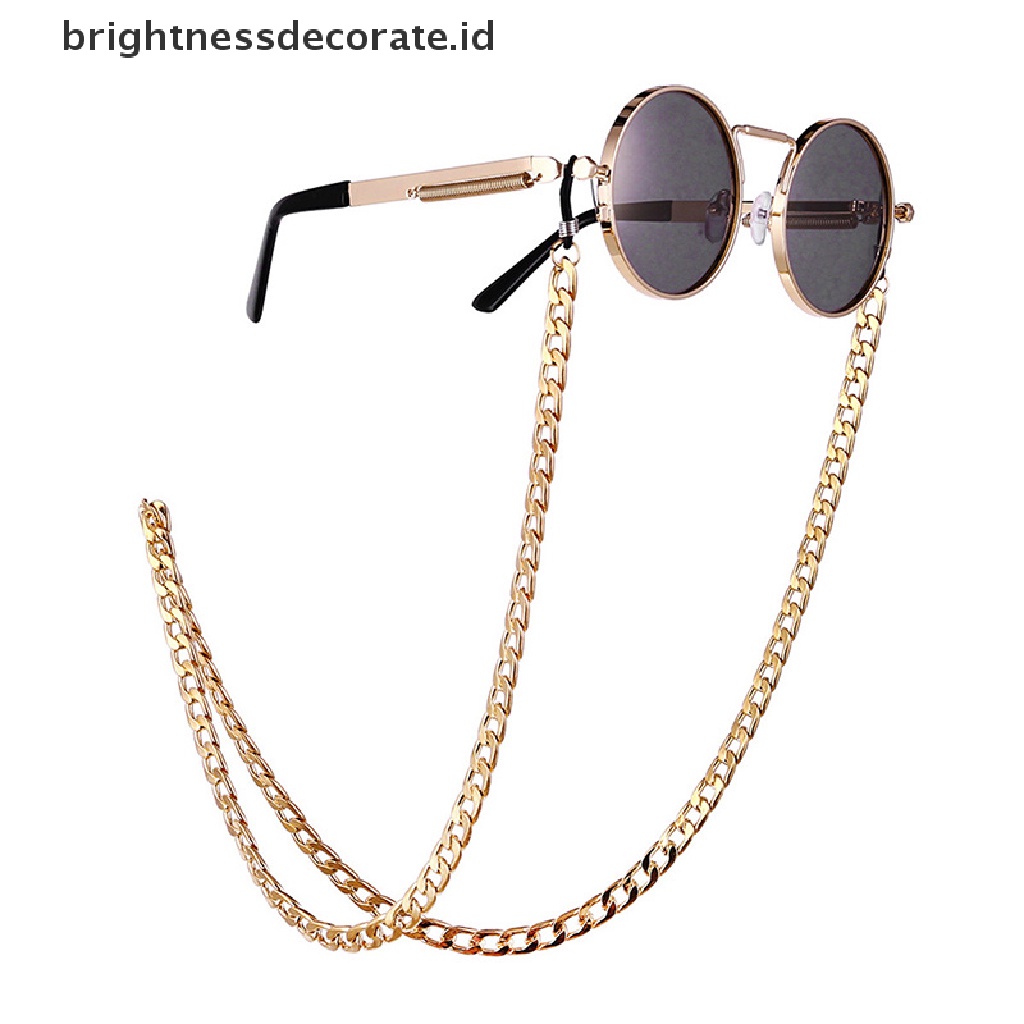 [Birth] Gold Sunglasses Hip Hop Strap Kalung Kacamata Tali Rantai Tali Baca [ID]