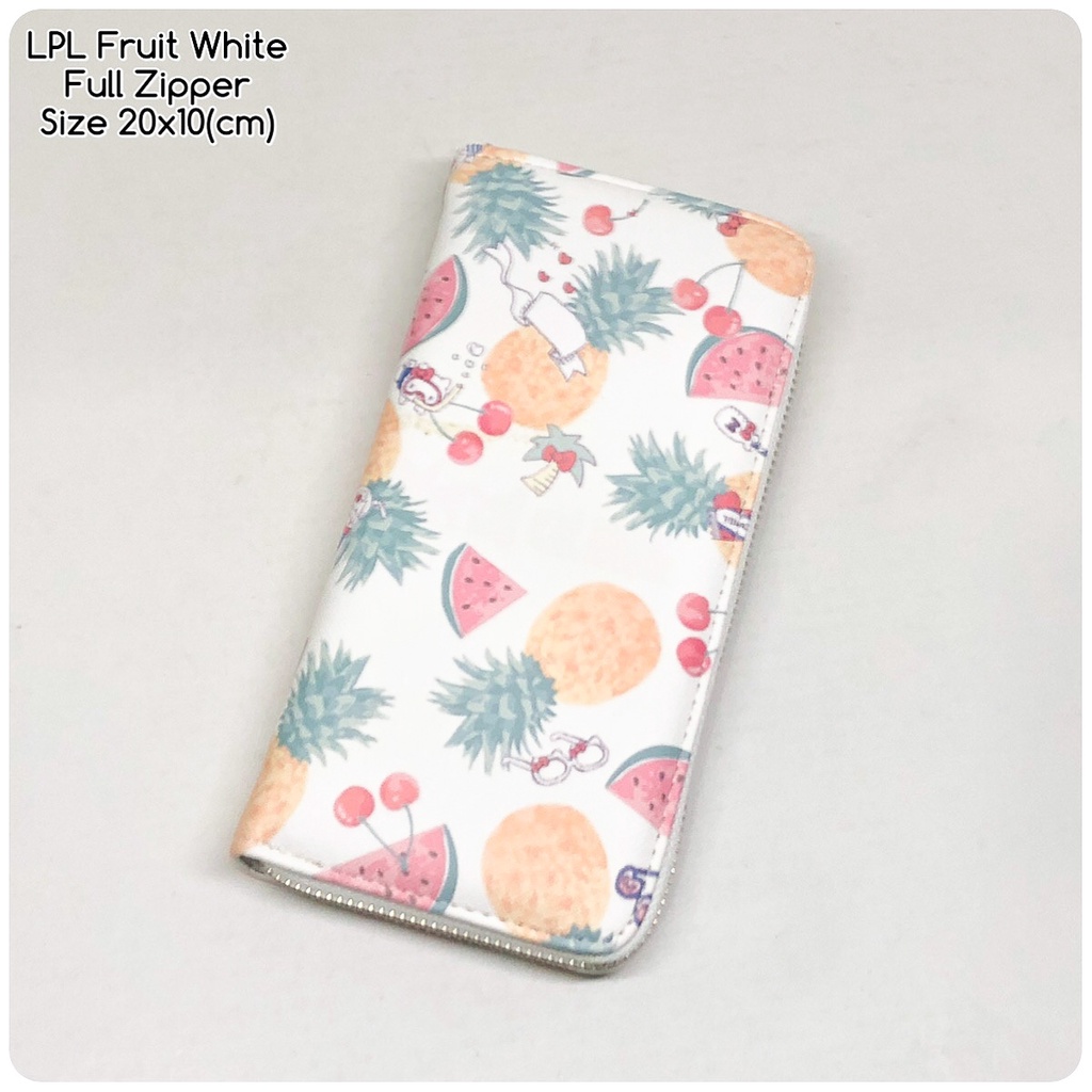 dompet wanita panjang full zipper lopolo fruit white original dompet import dompet lucu