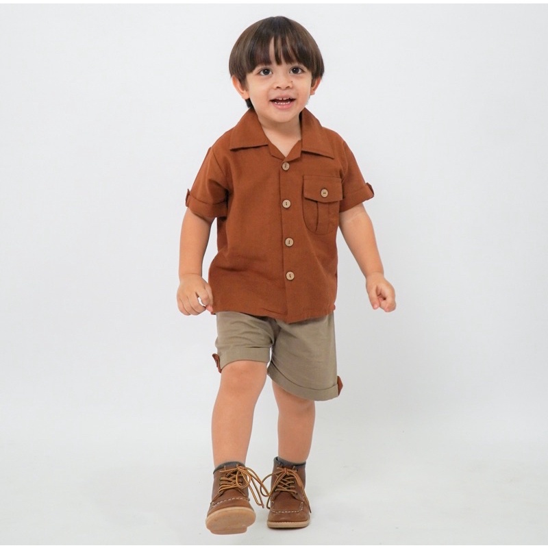 DIANDRA SET BOY - Promo 10.10 Baju Setelan safari Anak Bayi Baby Kids Cowok  LakiLaki Lucu Murah katun 1 2 3 4