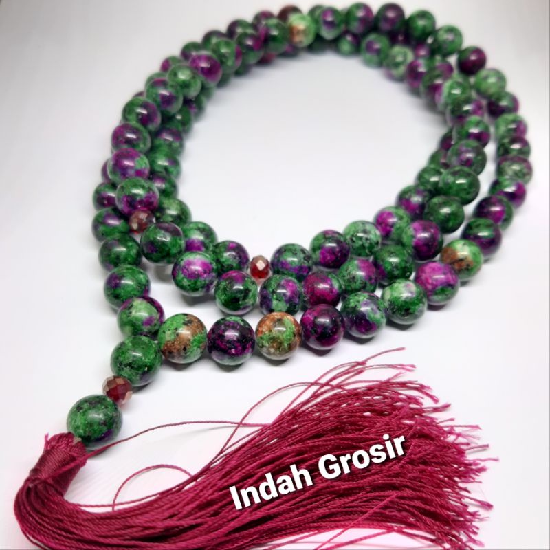 Tasbih Batu Tanzania Ijo Lumut 10mm 99Butir